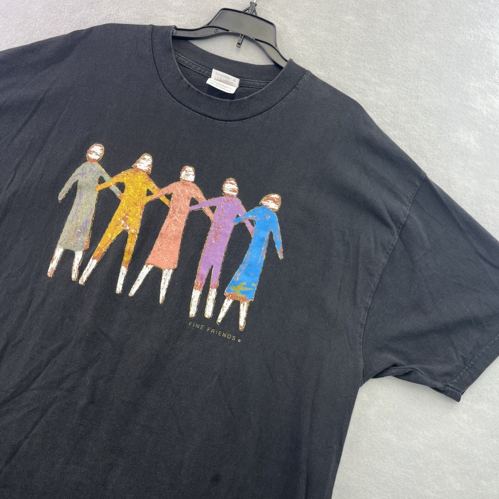 Fine Friends Art T Shirt Sz XXL 90s Culture Unity Vintage 90s Black Tee